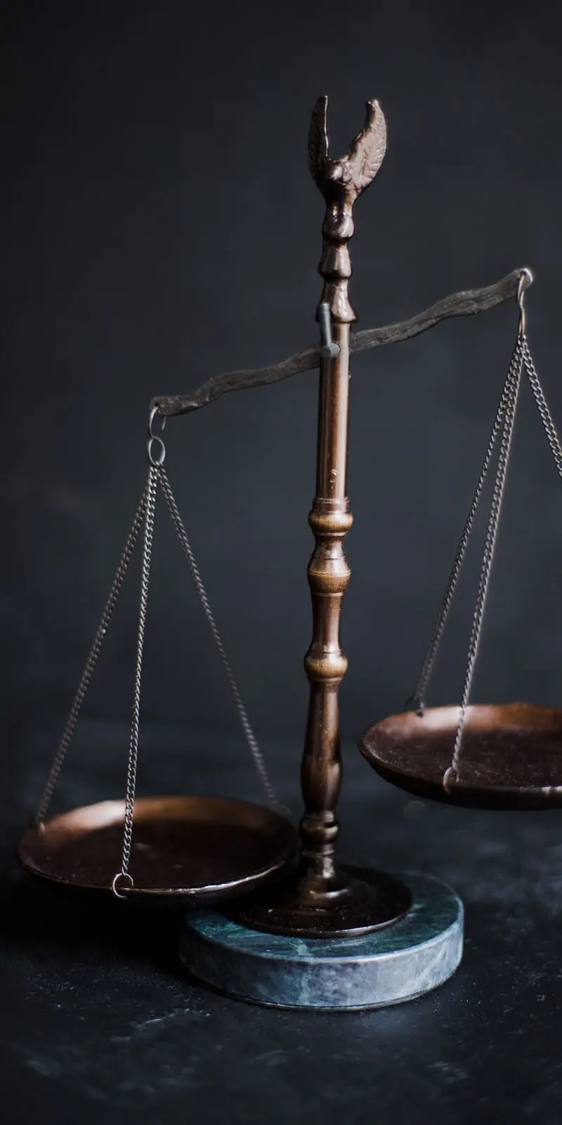 Scales of justice in an office